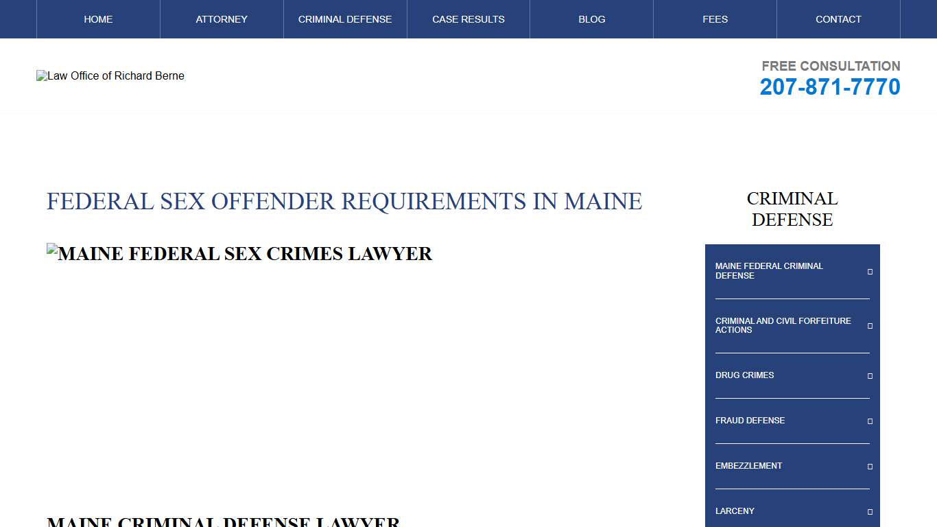 Federal Sex Offender Requirements in Maine Law...