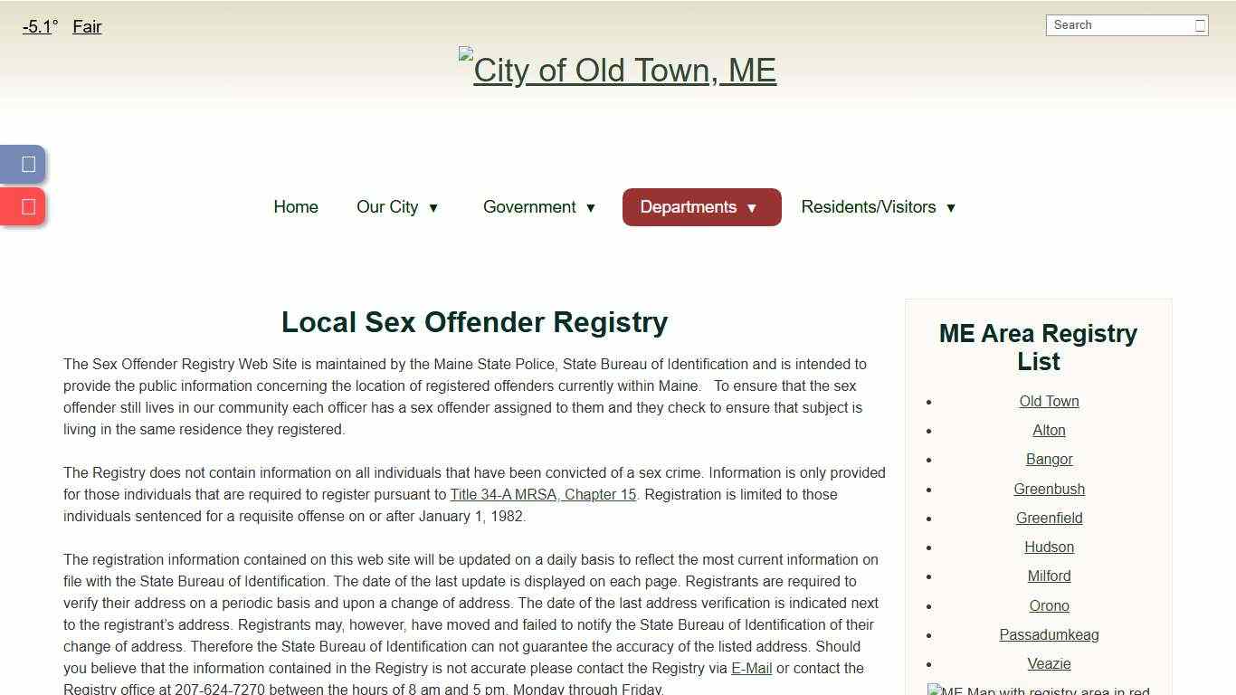 Sex Offender - City of Old Town, ME